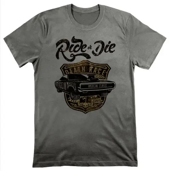 이비파우더 애견샴 Sportowa koszulka Muscle Car Retro Racing Fast Motorcycle Biker LA Vegas grey XIII długi lub krótki rękaw