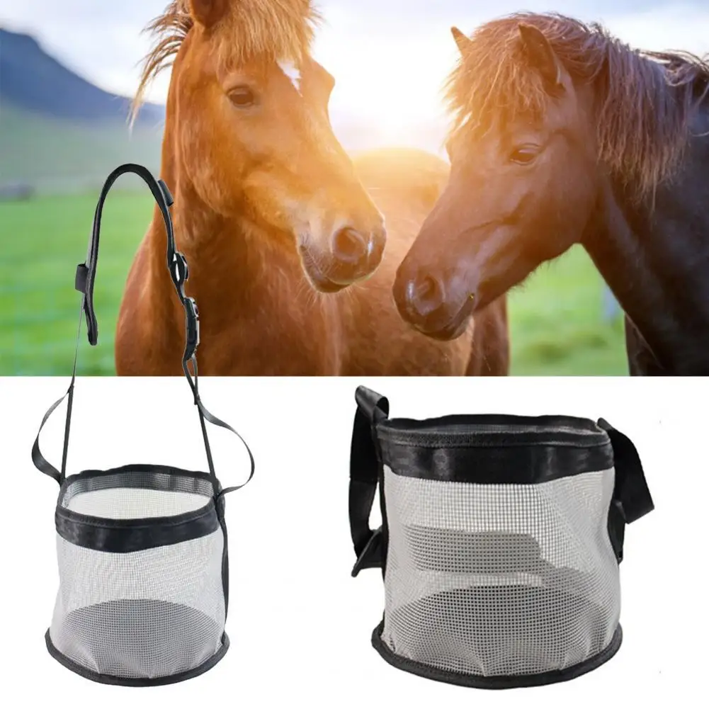 Мешок для лошадей регулируемый вместительный сеновый мешок медленного