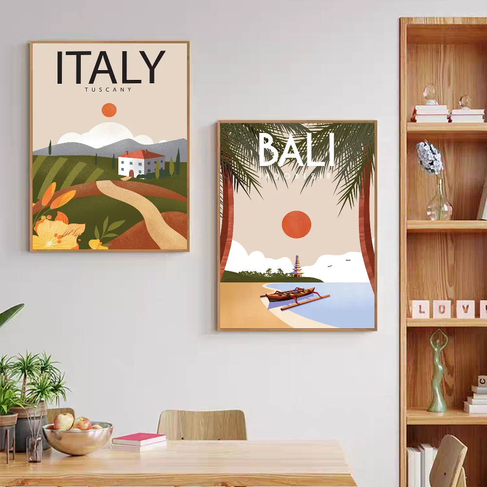 Canada Italy Mexico Colombia Greece Lisbon Bali Malta Ireland Brazil Travel City Classic Vintage Posters Decoracion Room Decor