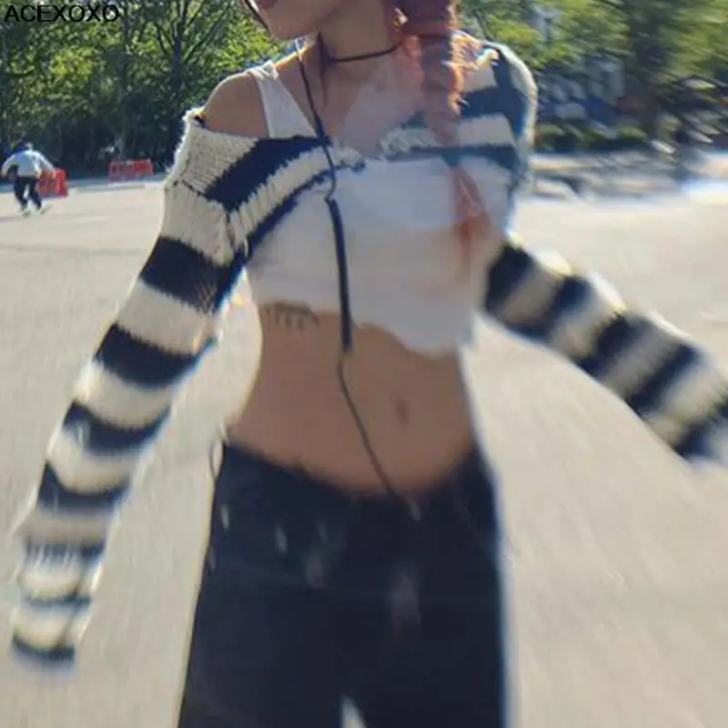 Black And White Stripes Turned Into A Button-down Cardigan Hair Shirt