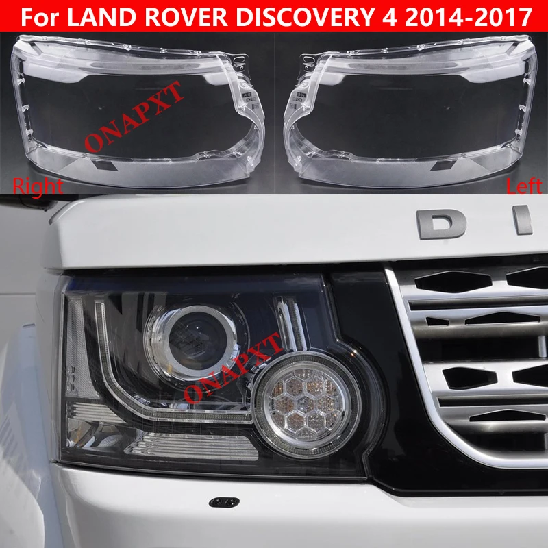 Auto Light Caps For LAND ROVER DISCOVERY 4  2014-2017 Transparent Lampshade Lamp Shade Front Headlight Cover Glass Lens Shell