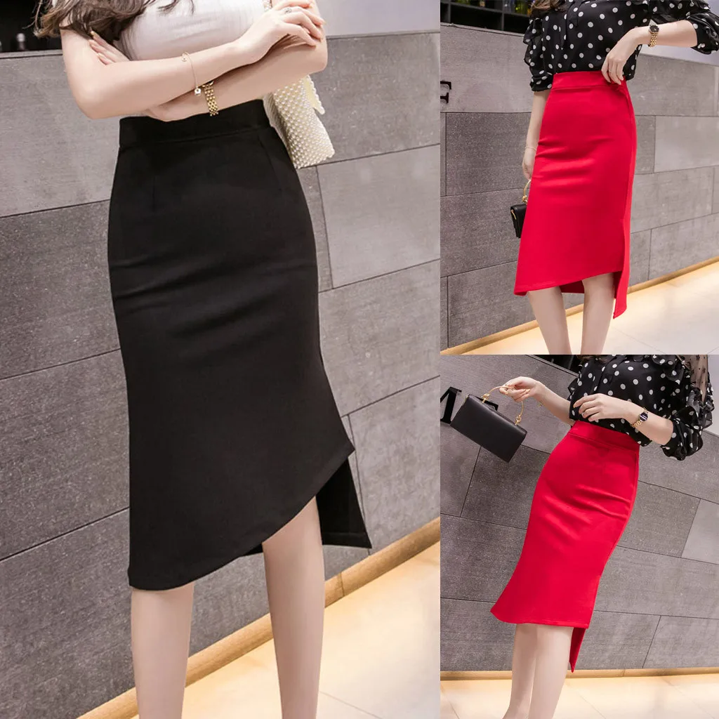 

Fashion Women Solid Irregular Open Fork Casual Skirt Plaid Skirt Set