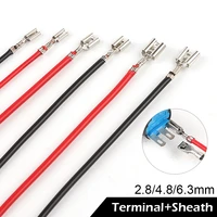 510pcs 2 8 4 8 6 3mm tinned female spade quick splice crimp terminals with 180mm red and black cable harness
