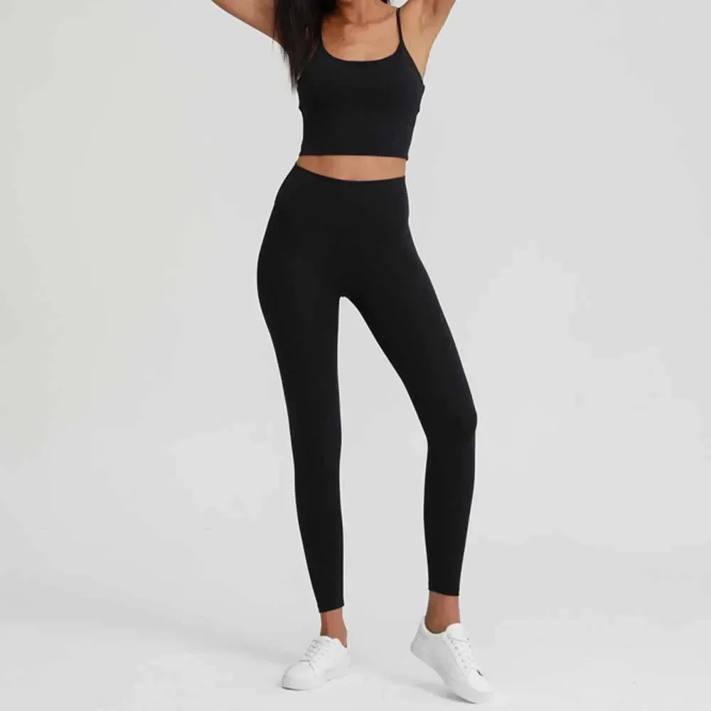 Женский костюм для йоги Explosions Sanding Nude с высокой талией. фитнеса. Спортивный