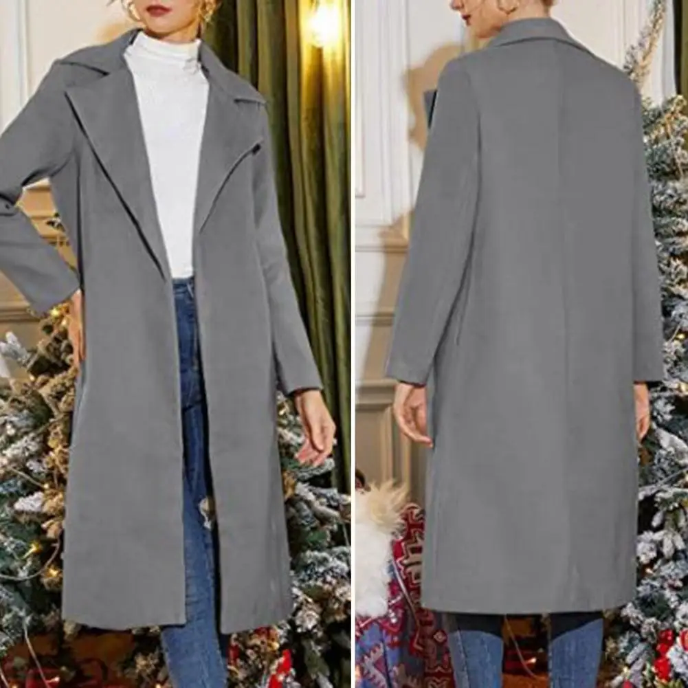 

Trendy Pure Color Straight Winter Coat Winter Coat Midi Length Warm
