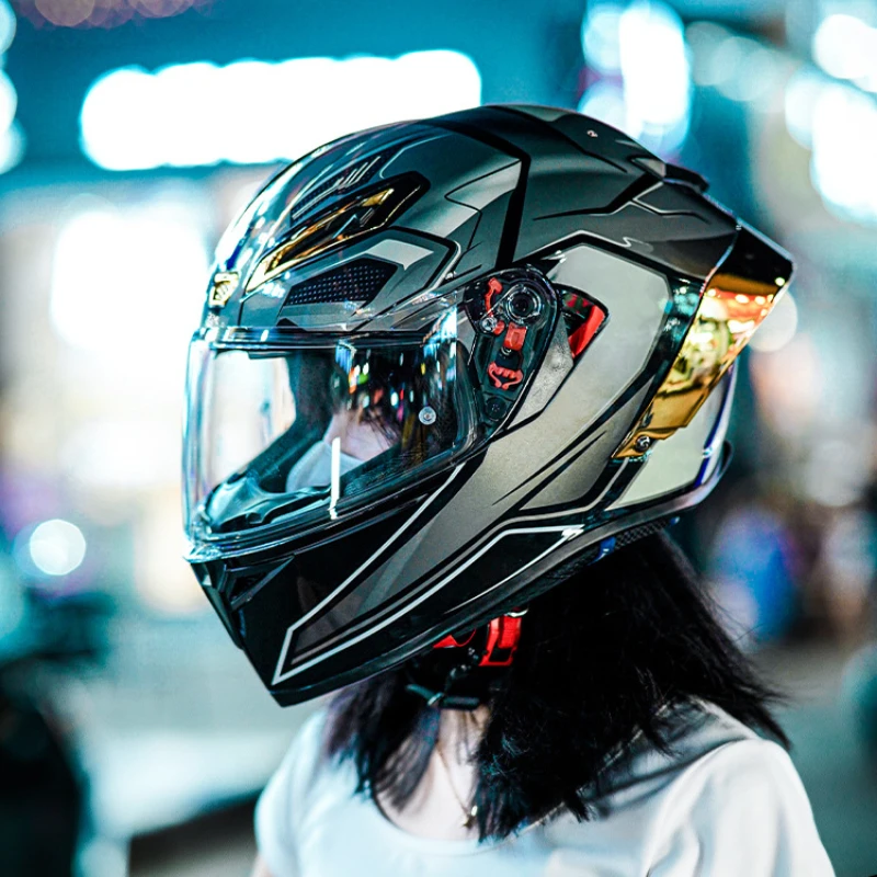 Мотоциклетный шлем розового цвета закрытый для женщин черный с сертификацией DOT