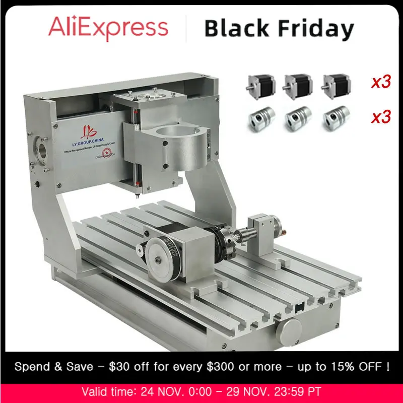 

DIY cnc 3020 рамка 3 оси 4 оси для гравировального фрезерного станка с ЧПУ шариковые винтовые концевые выключатели с шаговыми двигателями Nema23 муф...