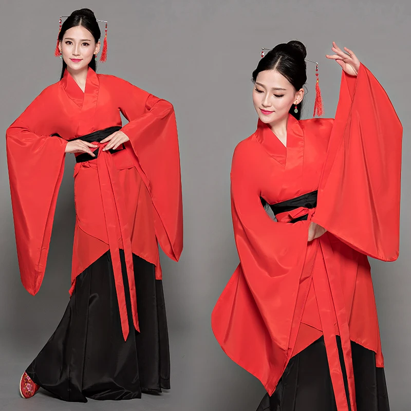 

Hanfu Female Elegant Chinese Style, Long Sleeves, Classical Dance Etiquette, Ancient Costume, Collar Performance Suit