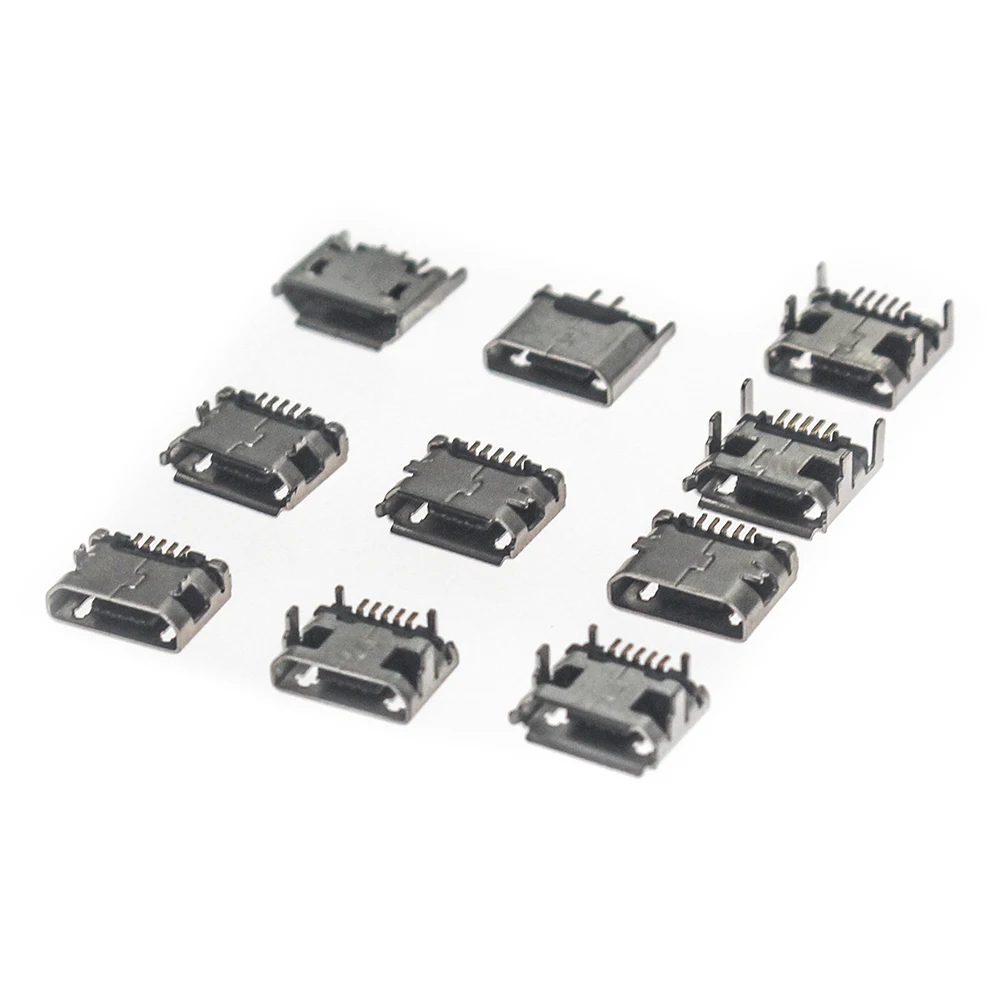 

20 style 50/100pcs micro USB Female 5pin DIP Type B SMT USB Connectors Flat Port Jack Tail Sockect Plug Terminals For Huawei