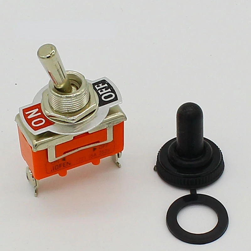 

5pcs 15A 250V SPST 2 Terminal ON OFF Toggle Switch with waterproof cap