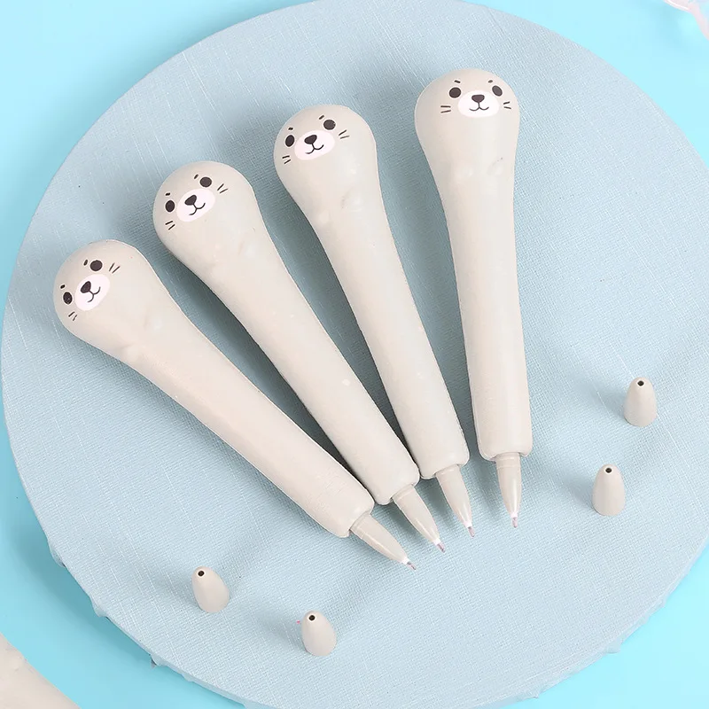 

Kawaii Cute Seal Animal Pressure Release Squeeze Pen Cute Gel Ink Pens Stationery School Office Writing Supplies Gift
