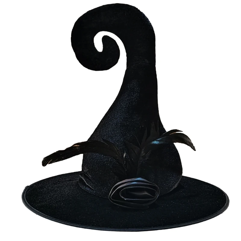 

Шляпа ведьмы на Хэллоуин, женская шапка с широкими полями, готика, волшебная кепка, головной убор для девочек, HXBA