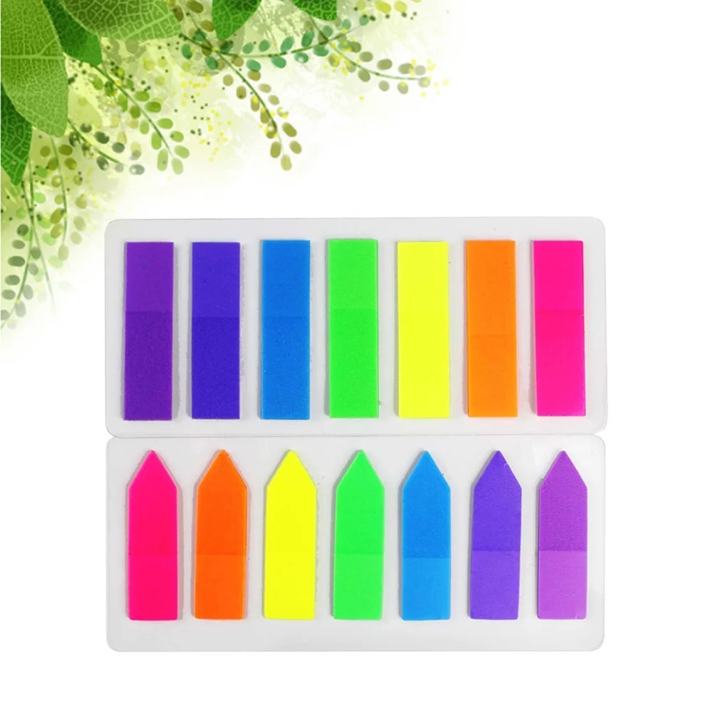 

10pcs Self-stick Colored Fluorescent Note Neon Page Marker for School Favors Students