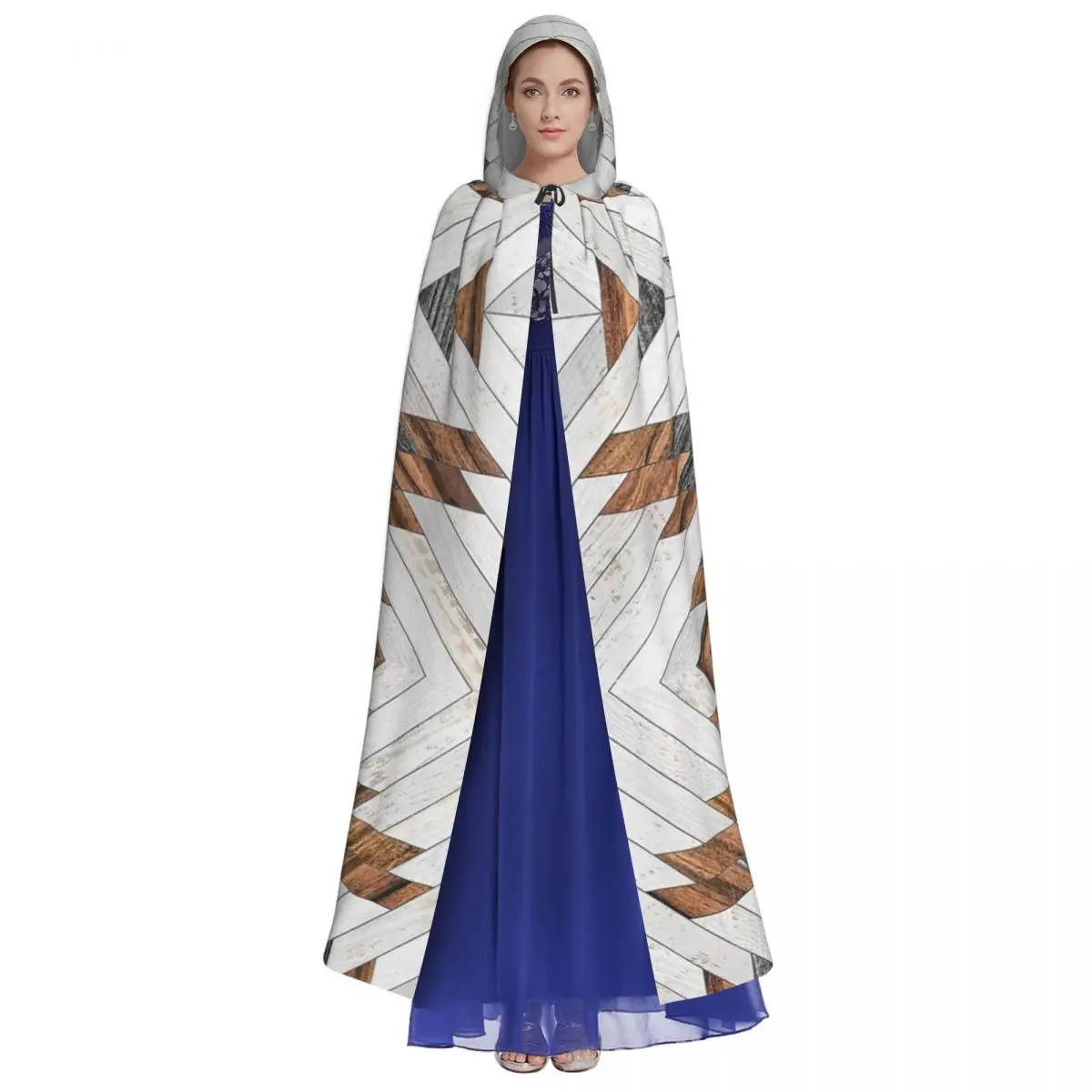 Городской племенной узор-ацтекская деревянная накидка с капюшоном на Хэллоуин