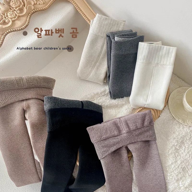 

High Quality Girls Tights Winter Kids Pantyhose Warm Fleece inside Leggins