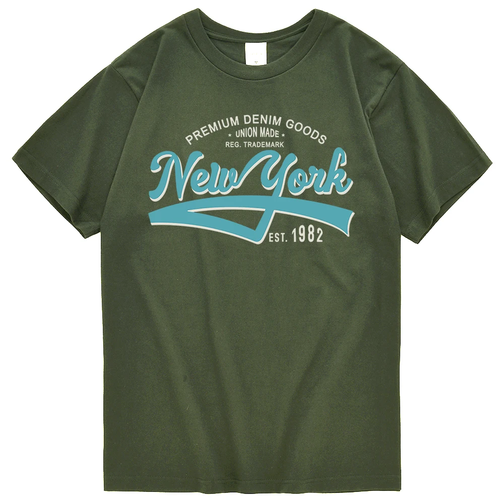 

Fashion Letter Street City New York Est.1982 Print Men'S T Shirts Couple Fashion Top Summer Cool Tee Soft Regular Male T-Shirt