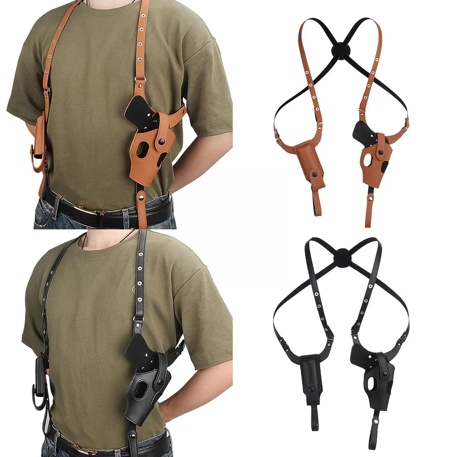 Double Pull Adjustable Holster Underarm Universal Invisible Shoulder Carry Bag Vertic U7d1