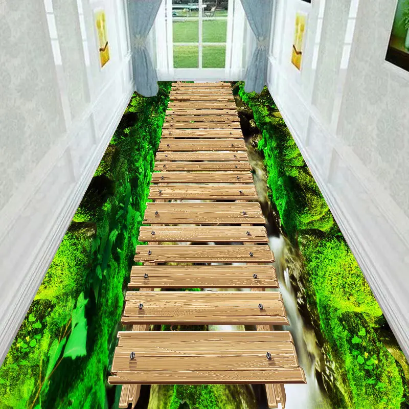 

Ковер с 3d принтом для входной двери, ковер для коридора, длинная полоса, домашний текстиль, украшение для дома, нескользящий, моющийся