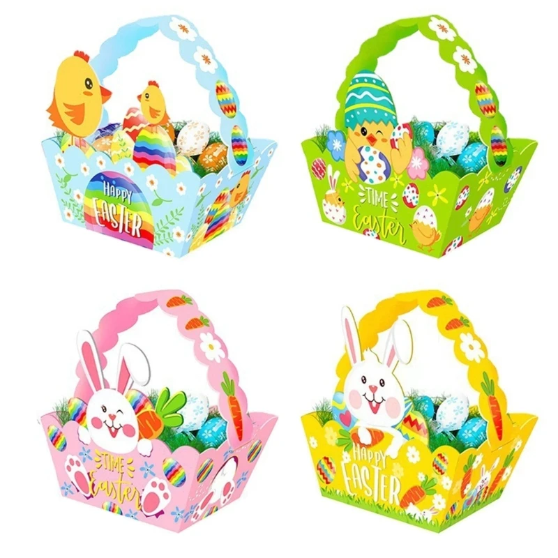 

Пасхальные коробки для конфет, бумажная Подарочная коробка, Аксессуары для женских подарков, корзина для конфет, сумки для подарков