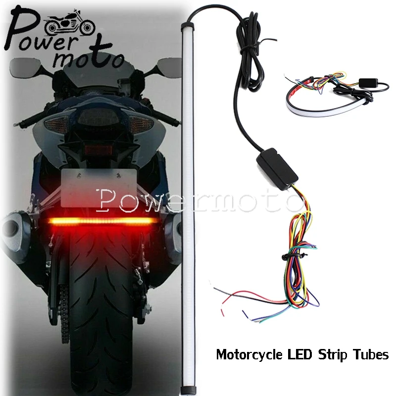 

Гибкая светодиодная лента DRL для задних фар, последовательный поворотник желтого цвета для универсальных мотоциклов