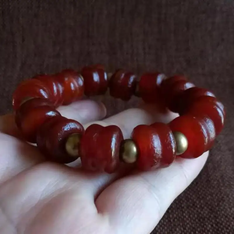 

Natural Agate Bracelet Men Women Healing Gemstone Fine Jewelry Genuine Tibetan Buddhism Weathered Agate Old Jade Bangle Bracelet
