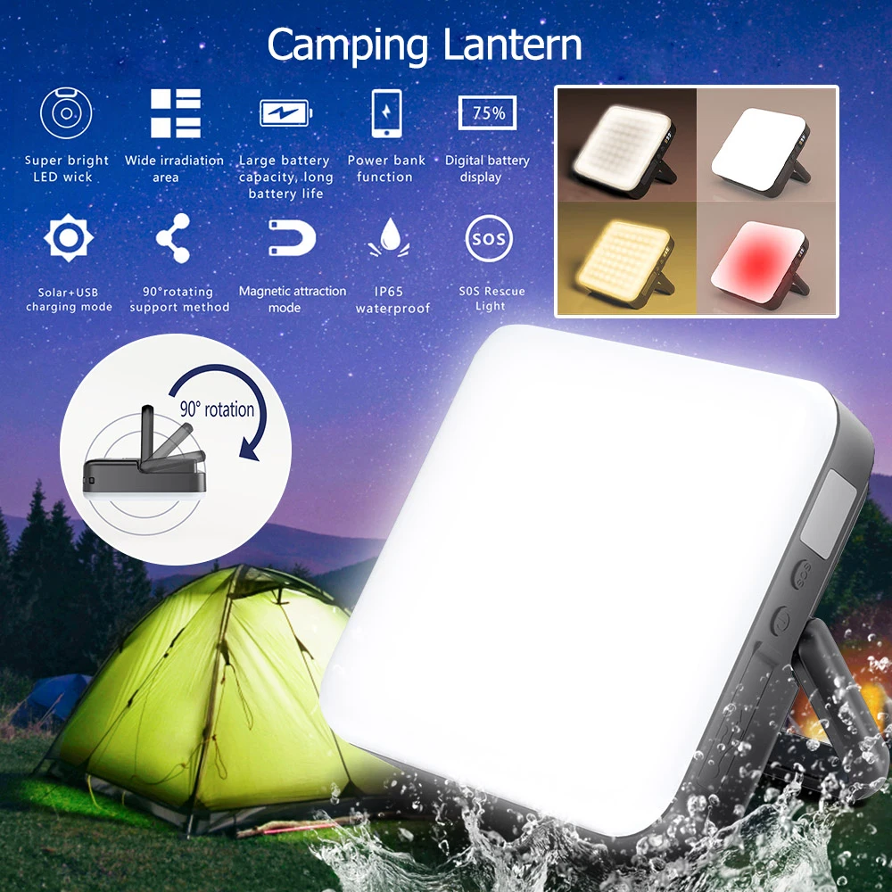 

Rechargeable LED Tent Light Camping Lantern Lantern Portable Emergency Night Market Light Outdoor Camping Bulb Lamp Flashlight