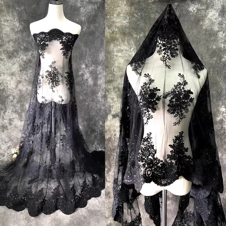 Европейские черные ресницы блестки вышивка кружева аксессуары свадебное платье