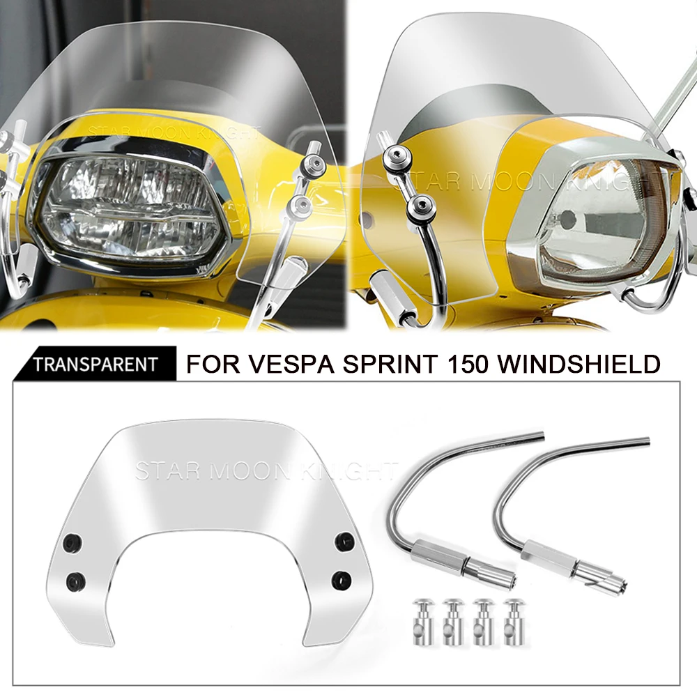 For Piaggio Vespa Sprint 150 2013- 2020 2021 2022 Motorcycle Windscreen Windshield Motorbikes Deflector Protector