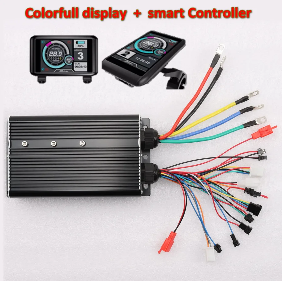 

72V 80A 100A 60V45A Controller colorfull display UKC1 LCD SW900 display Controller kit set Smart black controller