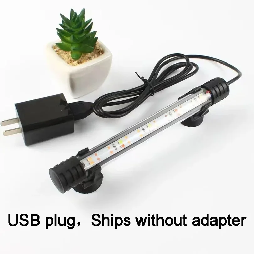 Фото Светодиодный светильник для аквариума с USB-разъемом, водонепроницаемый, для подводного освещения, лампа для растений, 110-240В №2