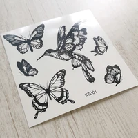 temporary tattoo new black butterfly 10pcs waterproof fake tattoo arm leg chest stickers female disposable decals