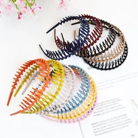 2022 girls solid hairbands with tooth hair kids headbands for children solid hair band diy headband head hoop hair accessory