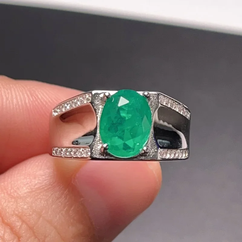 Мужское кольцо из серебра 925 пробы с драгоценным камнем 7 мм * 9 1 5 карата