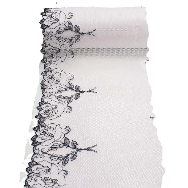 48 ярдов, розовая Цветочная вышитая сетчатая кружевная отделка для шитья одежды, аксессуаров, нижнего белья, бюстгальтера, платья, декоративная фабрика, ширина 18 см