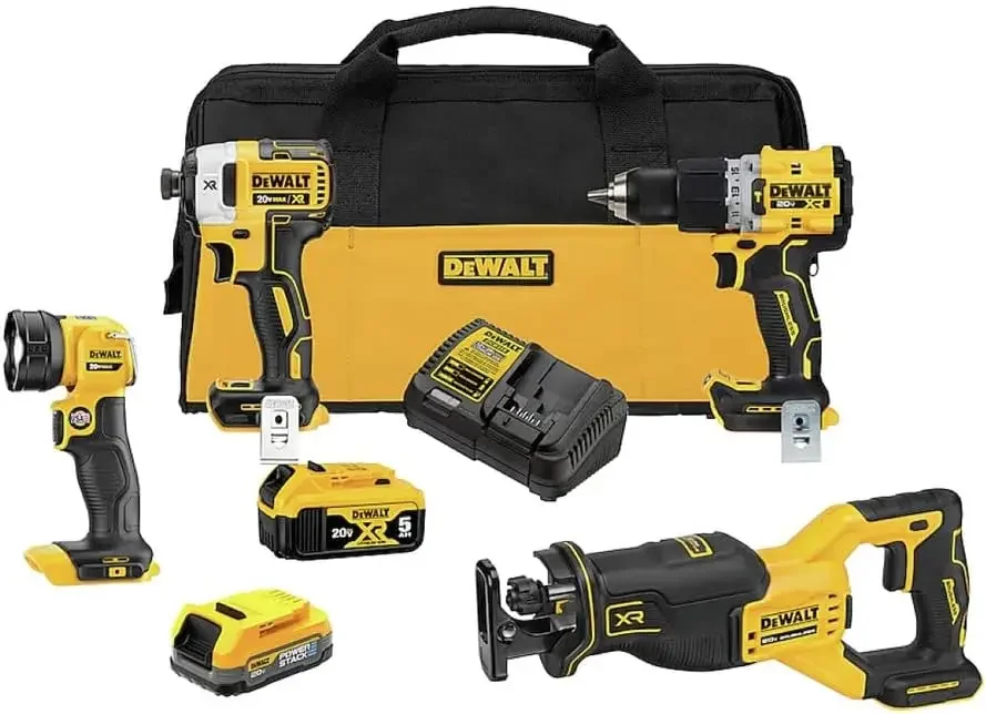 DEWALT 20 В MAX* XR Беспроводной комбинированный комплект из 4 инструментов ИНСТРУМЕНТЫ