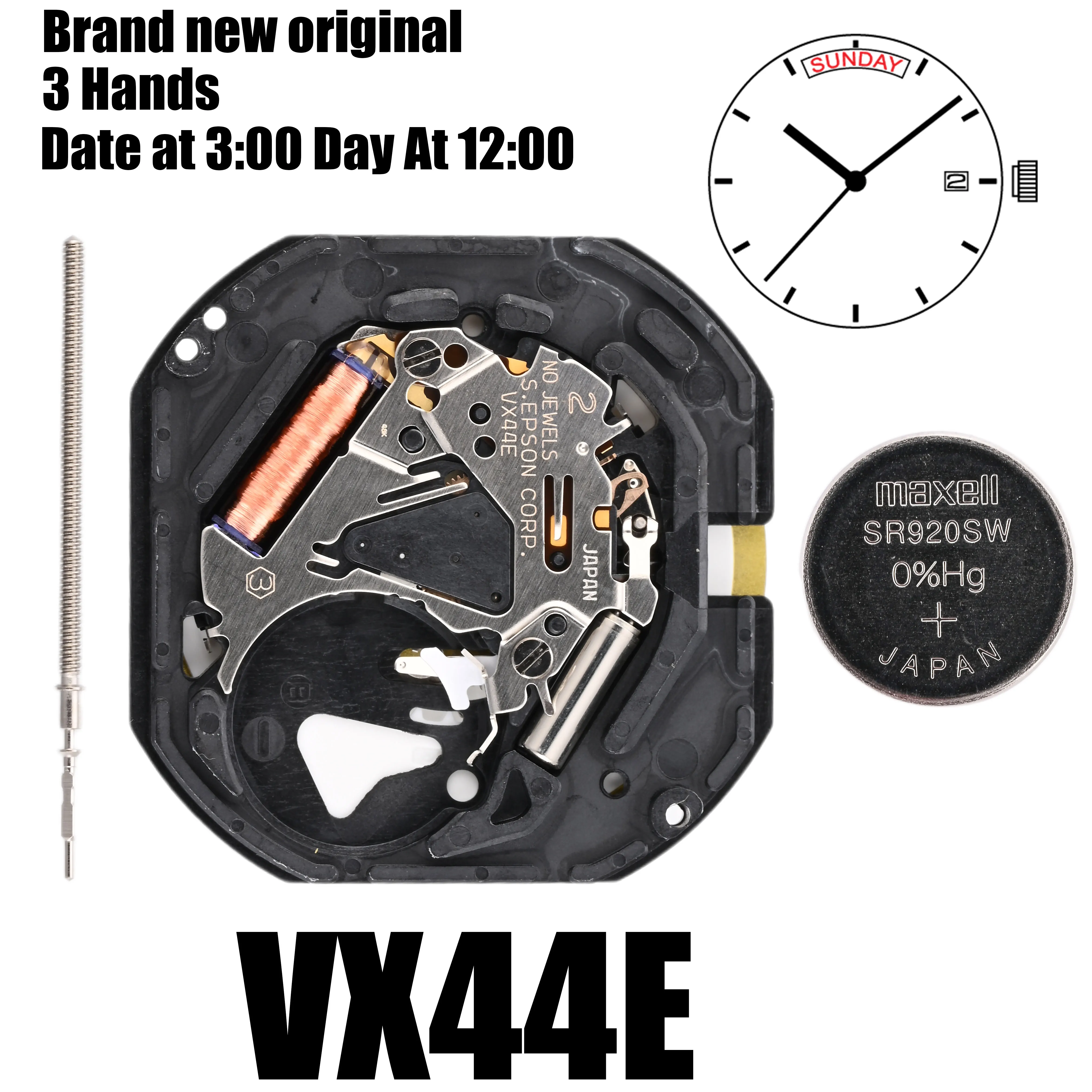Движение VX44 движение VX44E VX календарная серия VX44E-3 размер: 11 1/2 дюйма 3