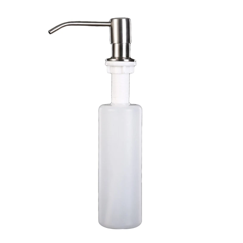 

41QF 10.14 OZ Kitchen Soap Dispenser 304 Stainless Steel Built in Liquid Soap Detergent Dispenser Bottle Silver Black