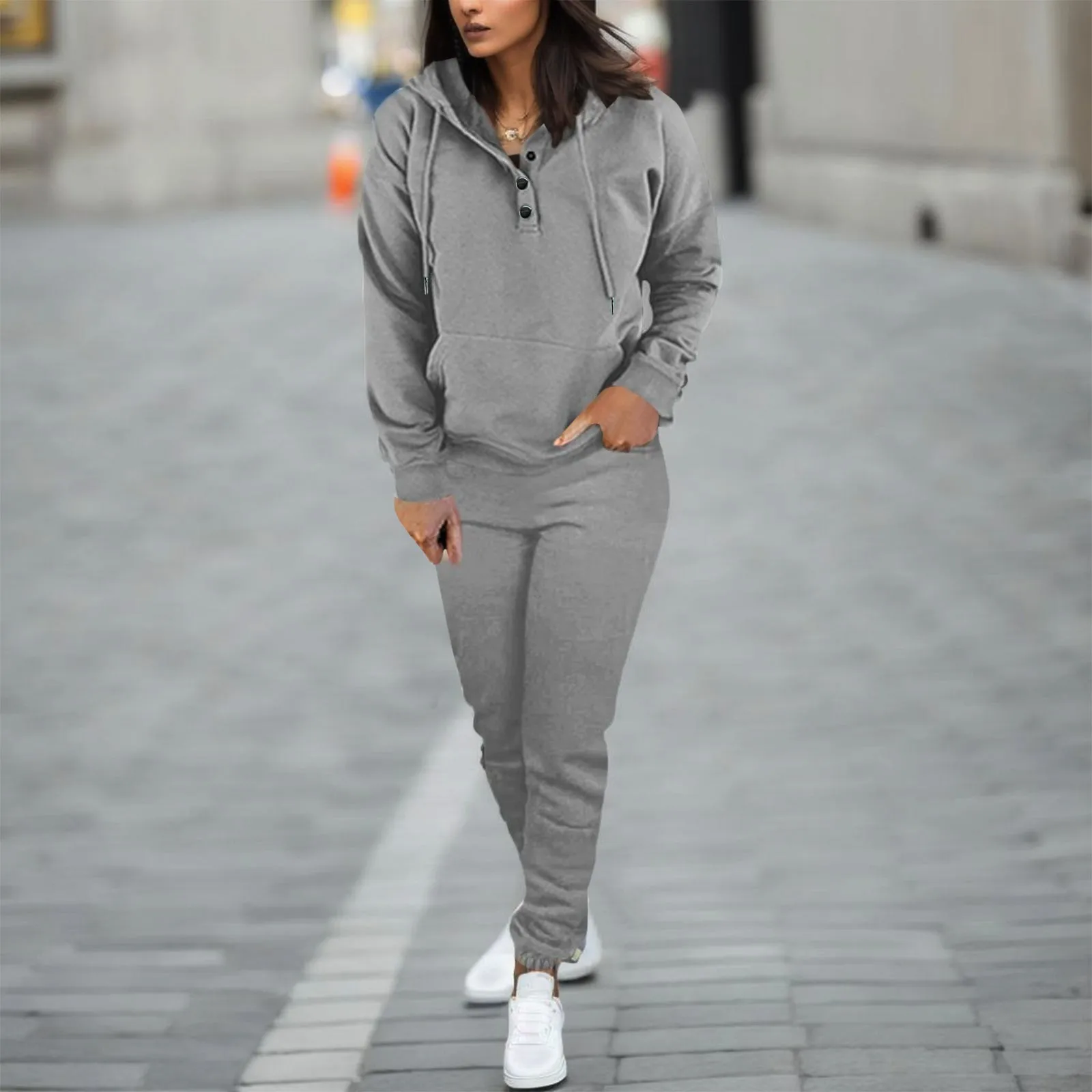 

Fashion Casual Two Piece Sets Women'S New Autumn Winter Outfits Hooded Sweatshirt And Jogger Pants Tracksuit Sweatsuit Set