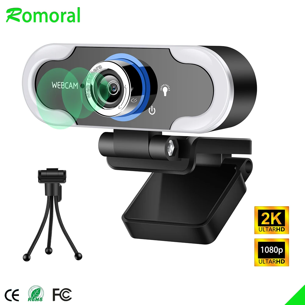 

Computer Webcam 1080P 2K HD Web Camera With Mic LED fill light USB Mini Computer PC WebCamera USB Plug WebCam For YouTube Video