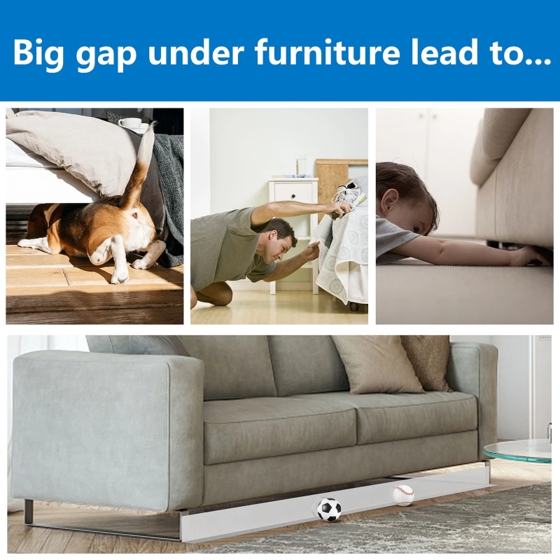 

Toy Blocker Furniture Bottom Guards Under Couch Blocker Adjustable for Gap Bumpe