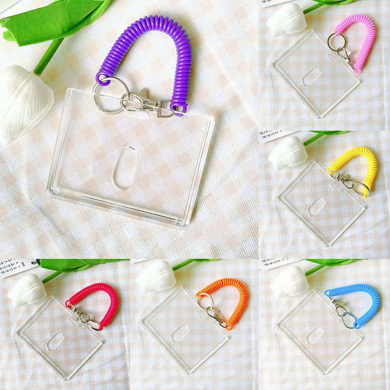 

1PC Transparent Card Holder Kpop DIY Card Holders Acrylic Protective Case Pendant Work Bus Bank Photocard Holder ID Card Holder