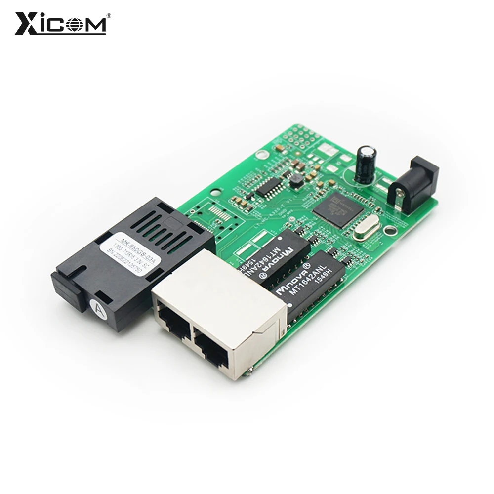 Gigabit Fiber Optical Media Converter PCBA Board 10/100/1000M Ethernet Optic Switch SC Single Mode 20KM placa metro switch fibra