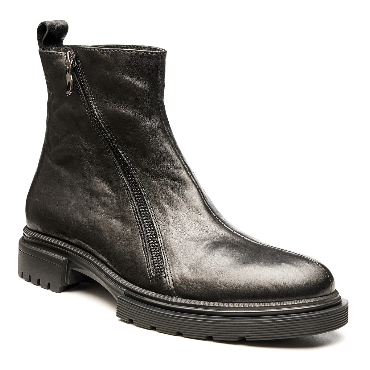 

Cowboy Boots Chelsea Boots Men New Winter All-match Velvet Zipper Leather Fashion Motorcycle Outdoor Boots Zapatos Hombre