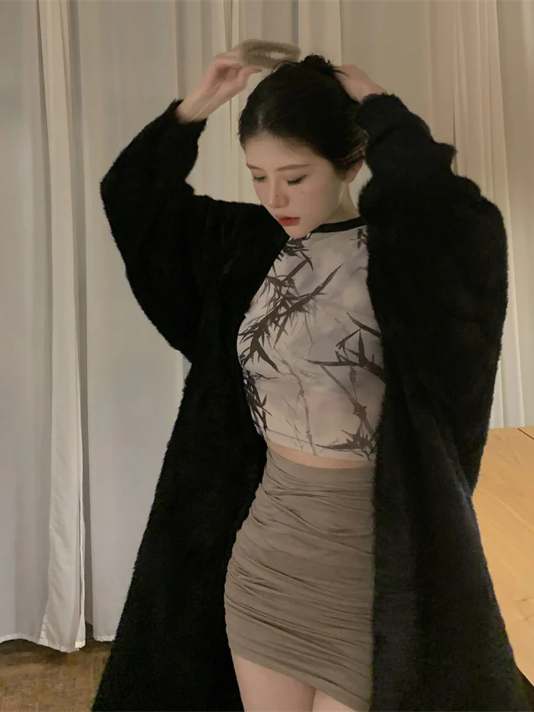 Koshiki прозрачная сетчатая майка с контрастным рисунком укороченный жилет Y2k