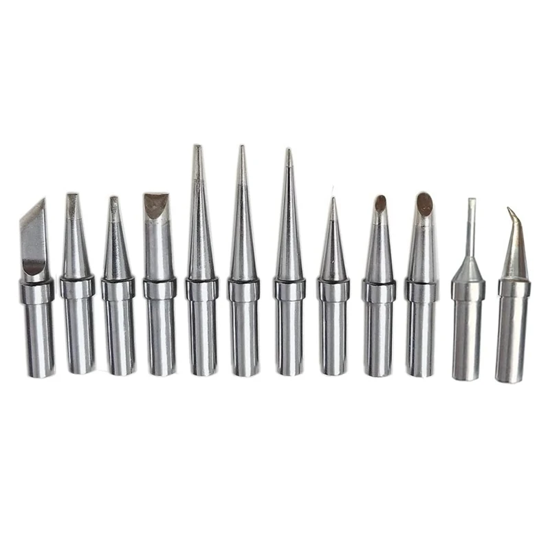 

12 Piece Replacement Soldering Iron ET Tips Silver Red Copper For Weller WE1010NA WES51 WESD51 PES51 WEP70 Soldering Tips