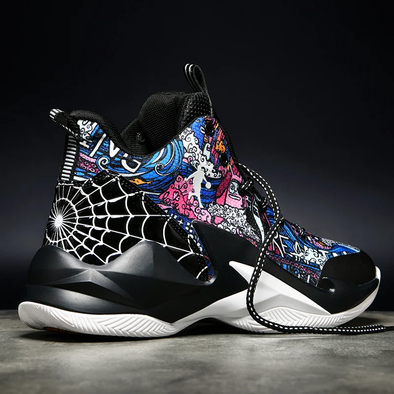 Men's Basketball Shoes Unisex Fashion Running Sneakers Graffiti Street Style Sports Shoes Cushioning Women High Top Gym Trainers