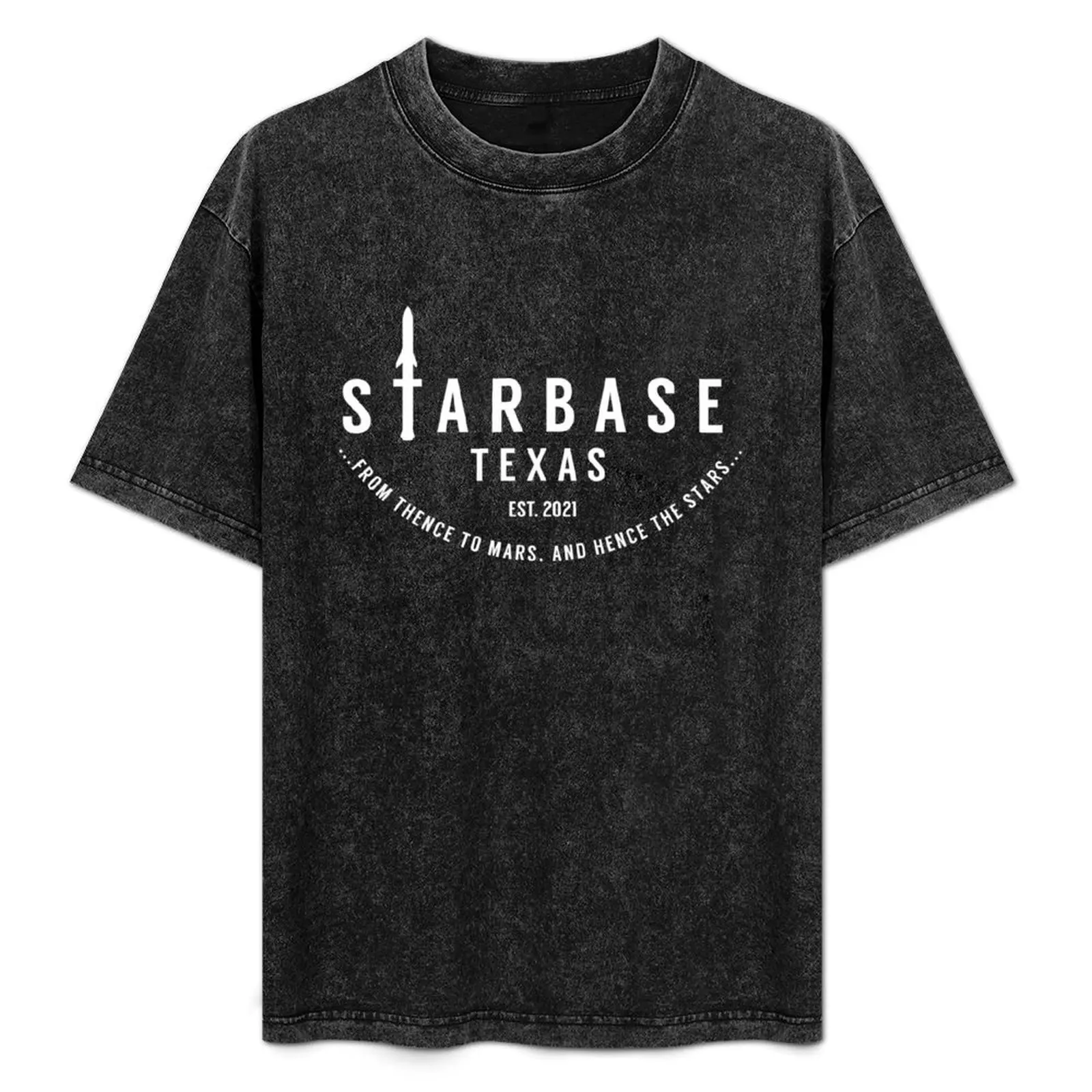 Starbase Texas with Starship Sillhouette - футболка Thense To Mars Hense Stars футболки с аниме синие арховные
