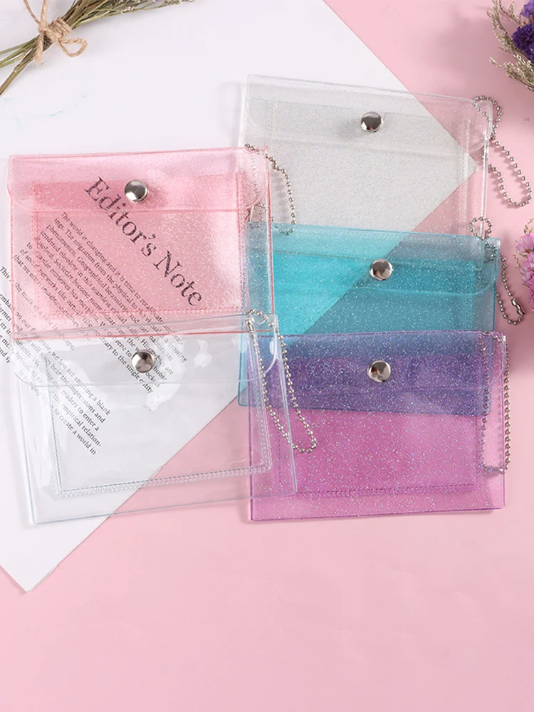 KESYOO transparent coin purse card holder with key ring key purse bags key  chain cards container coin change purse keychain handbag money storage