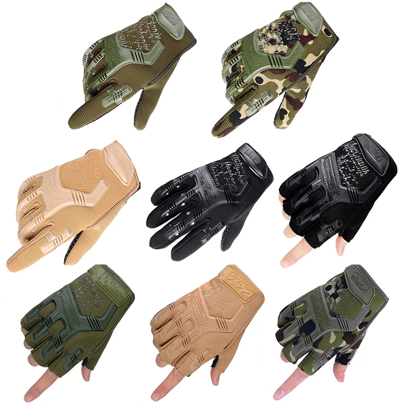 

Tactical Military Gloves Hunting Shooting Half Knuckle Protection Combat Anti-Skid Motorcycle Full Finger Gloves Protective Gear