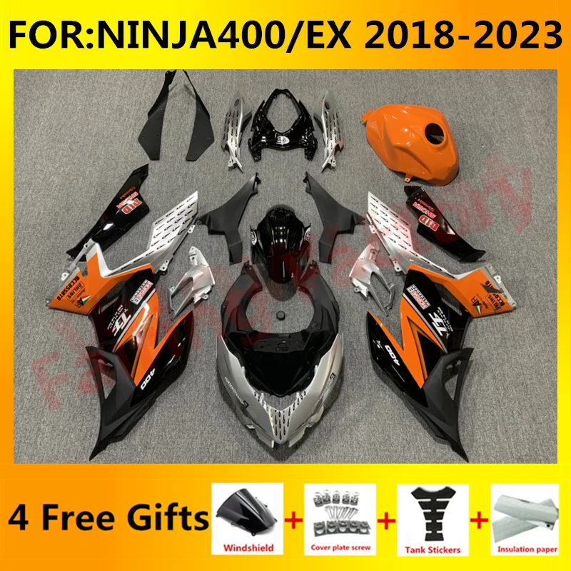 

NEW ABS Motorcycle Fairings Kit fit For Ninja400 EX400 EX Ninja 400 2018 2019 2020 2021 2022 2023 full fairing set black orange